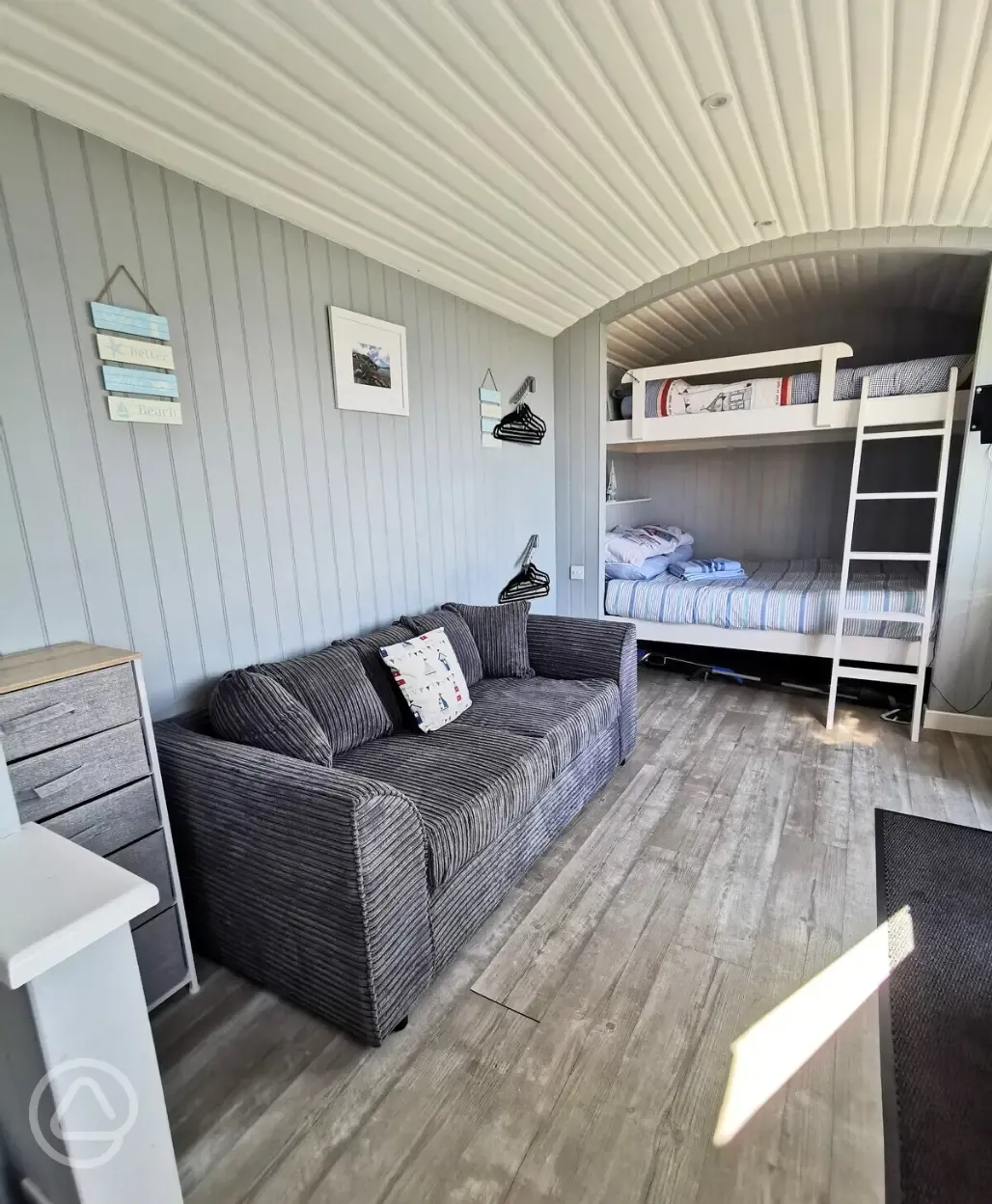 Shepherd's hut interior