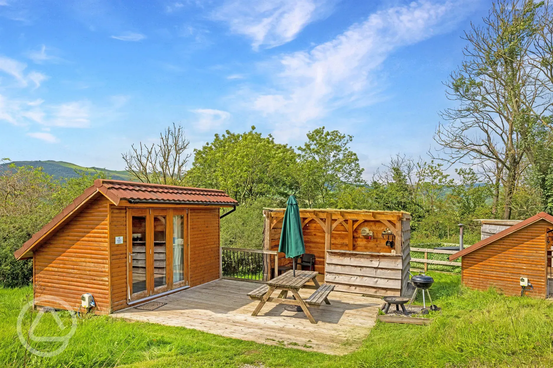Mini lodge pods at Moss Howe Farm Campsite, dog friendly and sleeping up to two