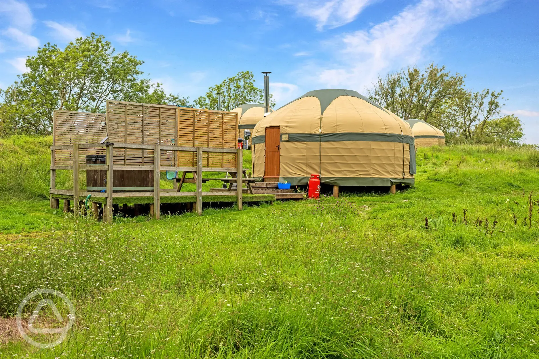 Yurts with hot tub