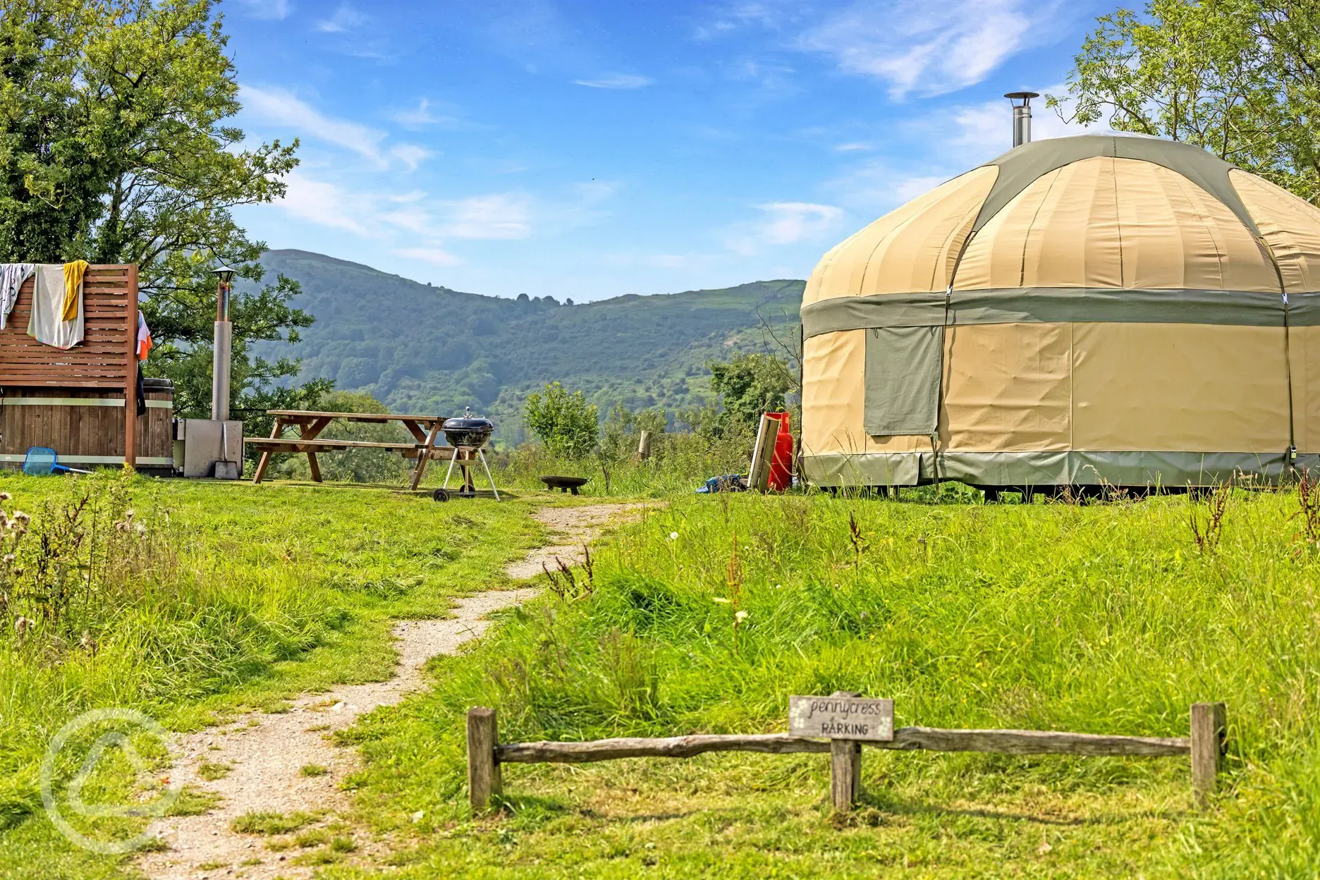 Yurts with hot tub