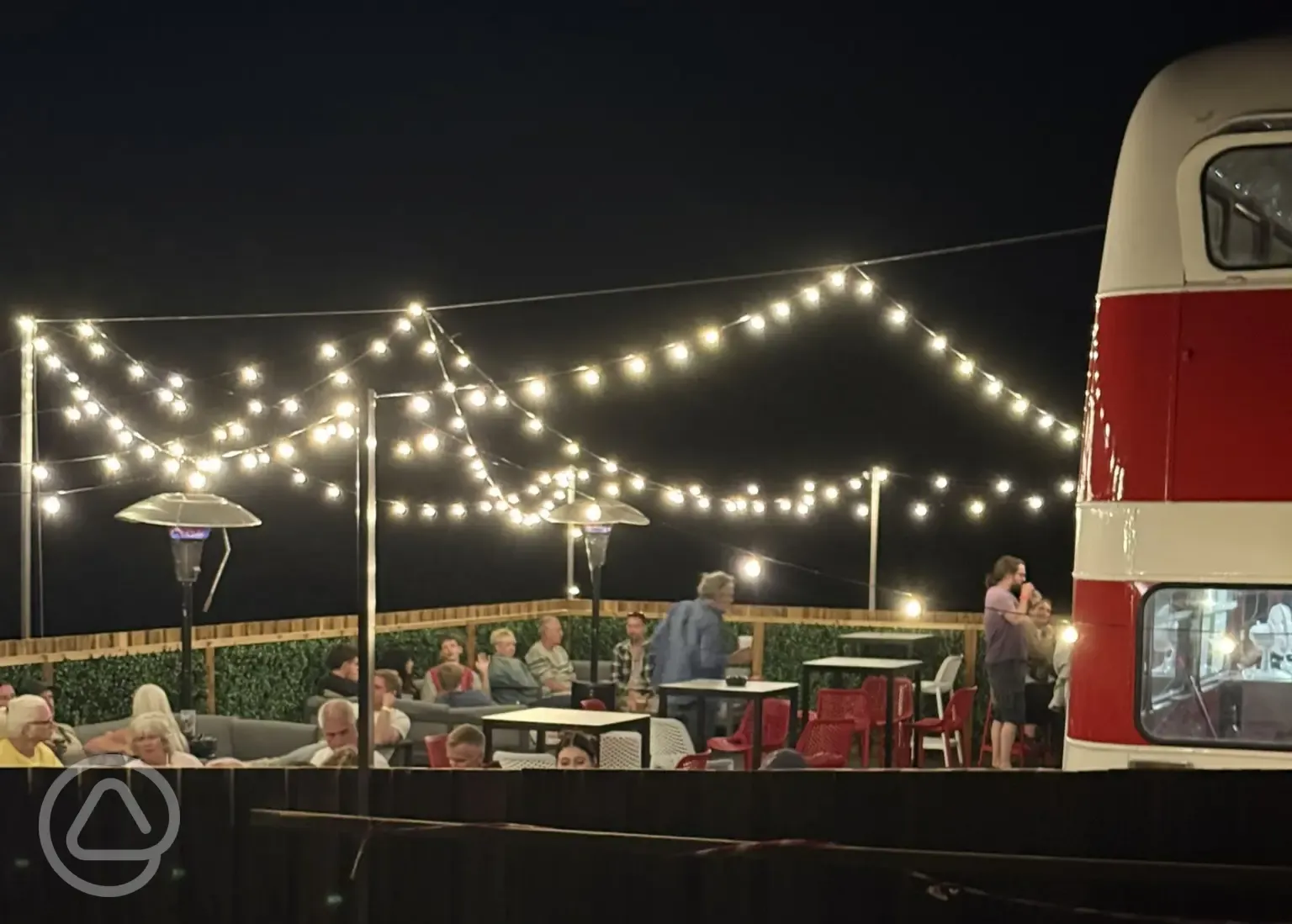 Cocktail bus outdoor seating area