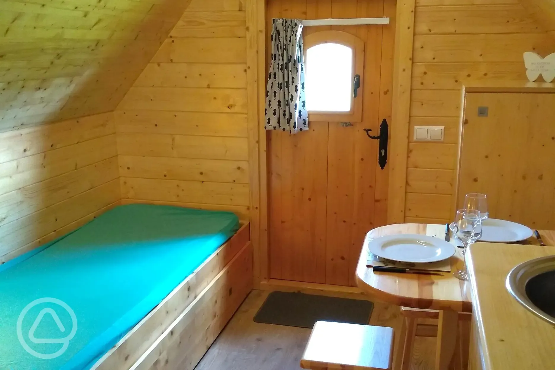 Mini lodge pod interior 