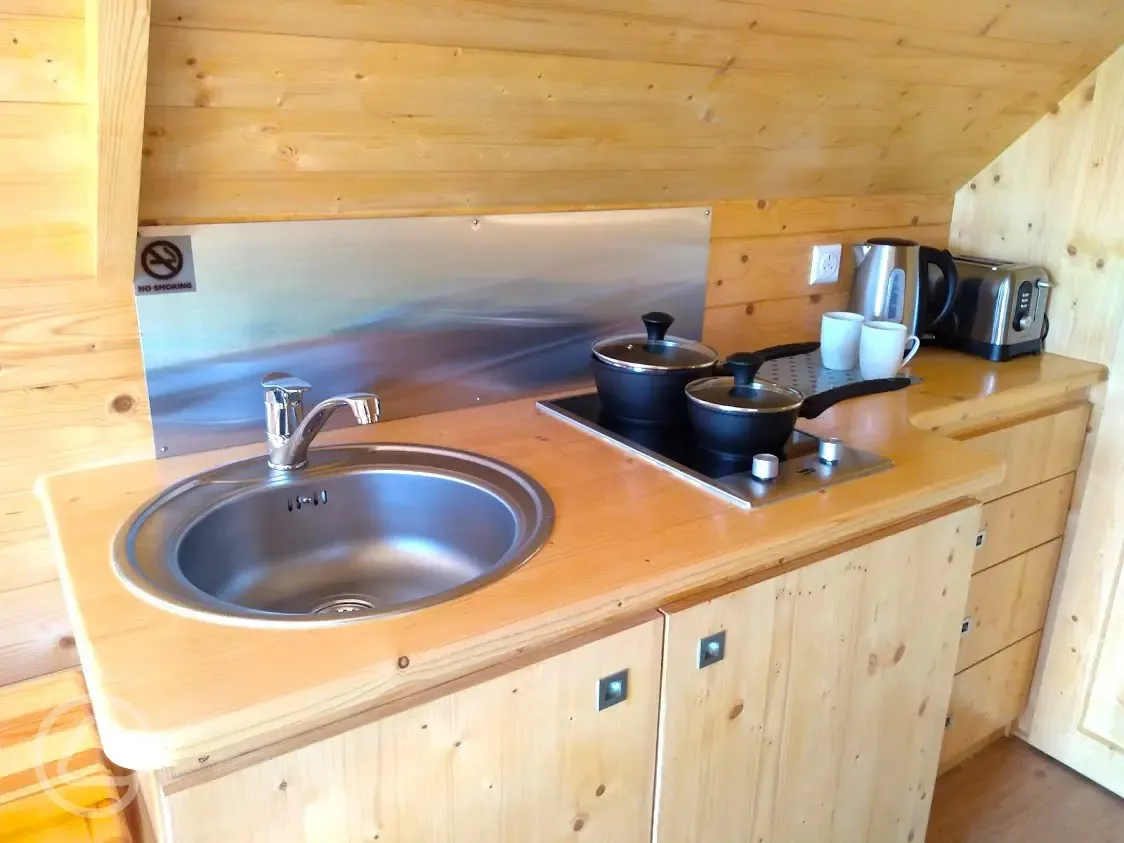 Mini lodge pod kitchenette 