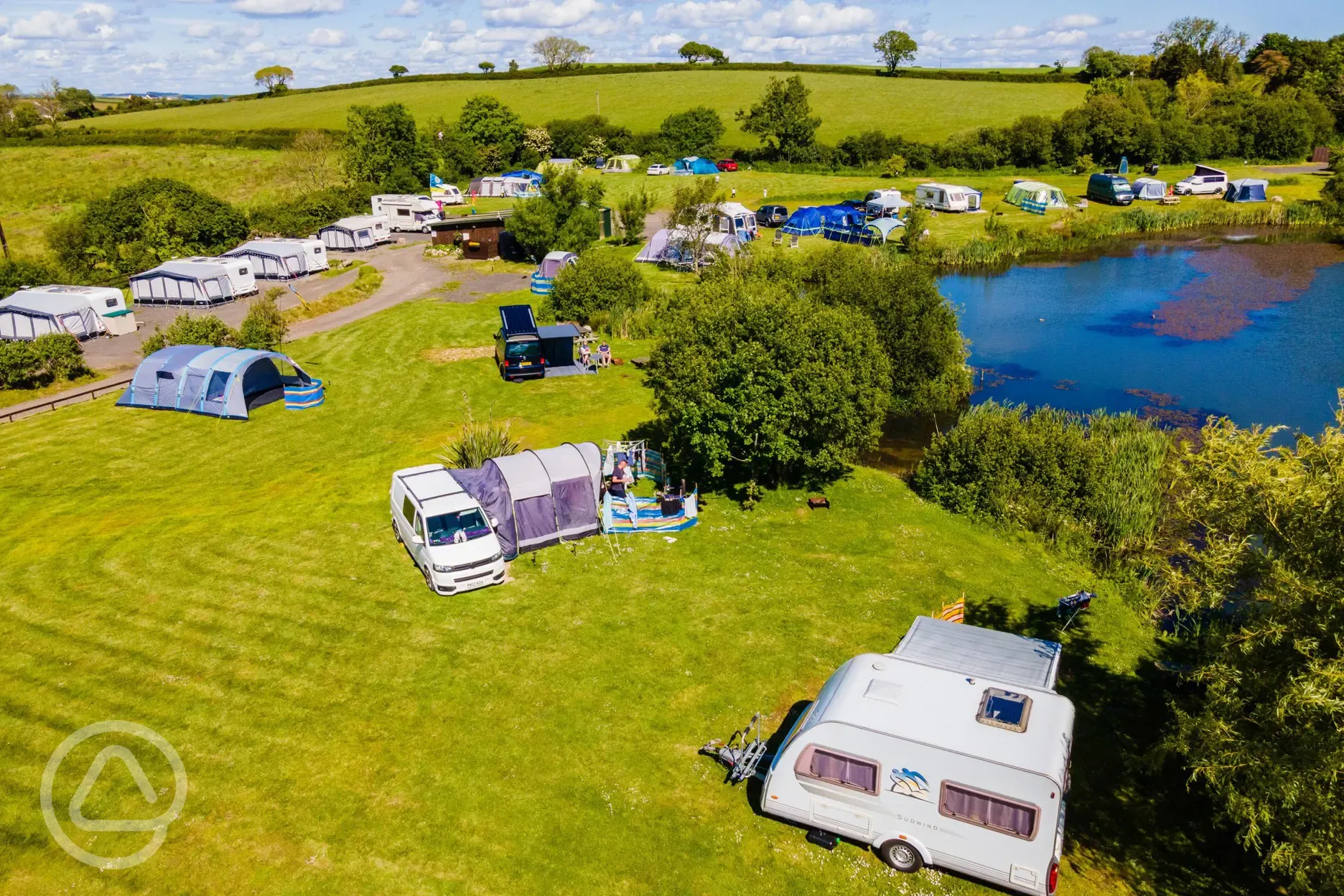 Electric lake view grass pitches