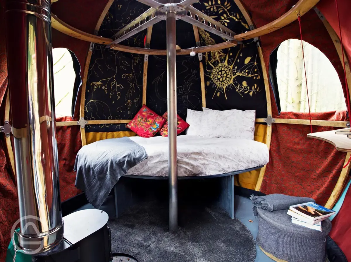Interior of the tree tent
