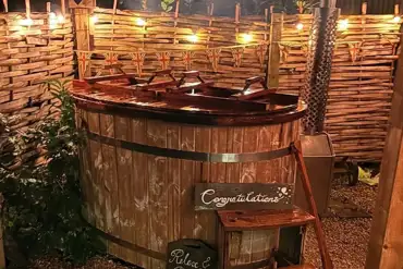 Wood-fired hot tub