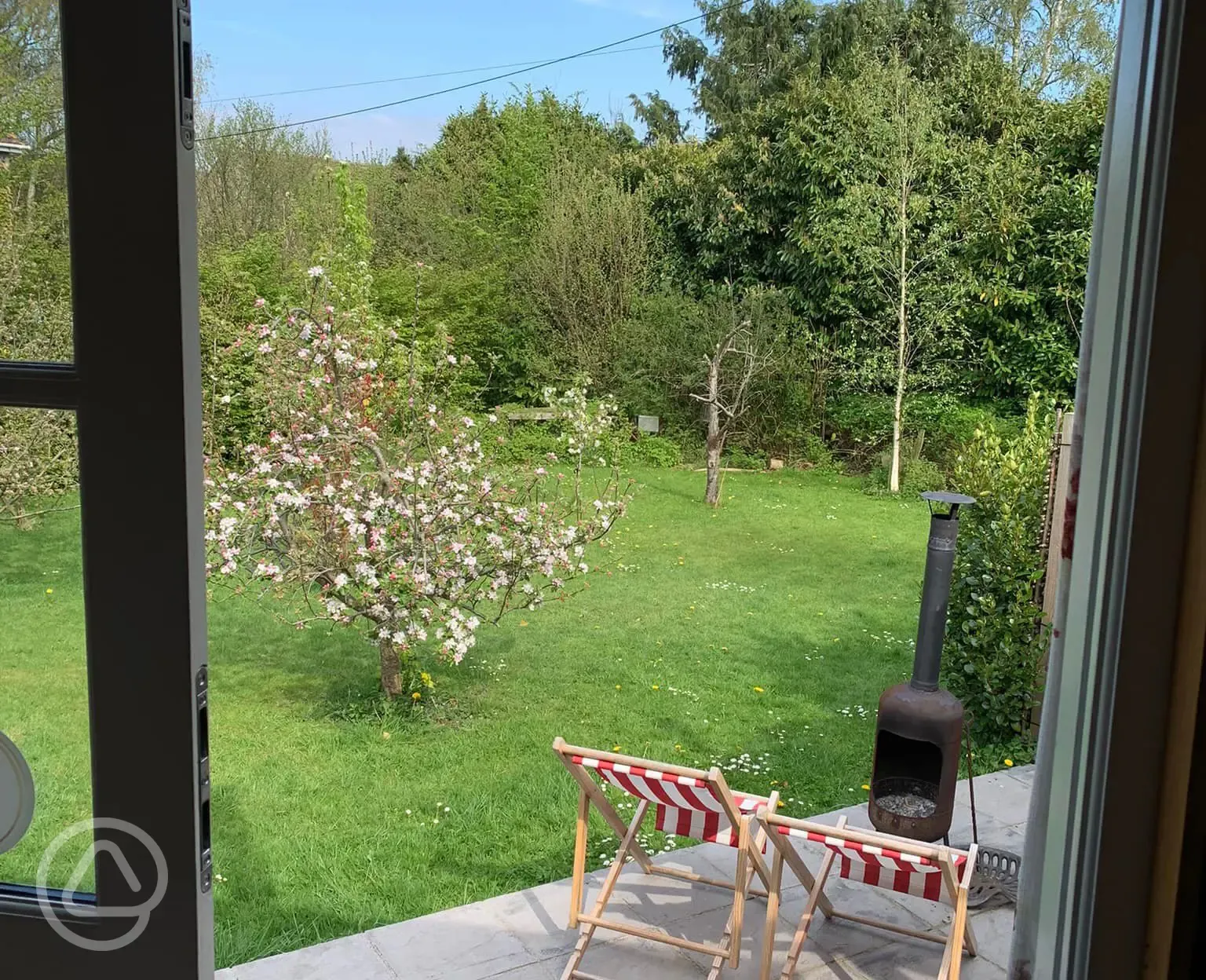 View from inside shepherd's hut