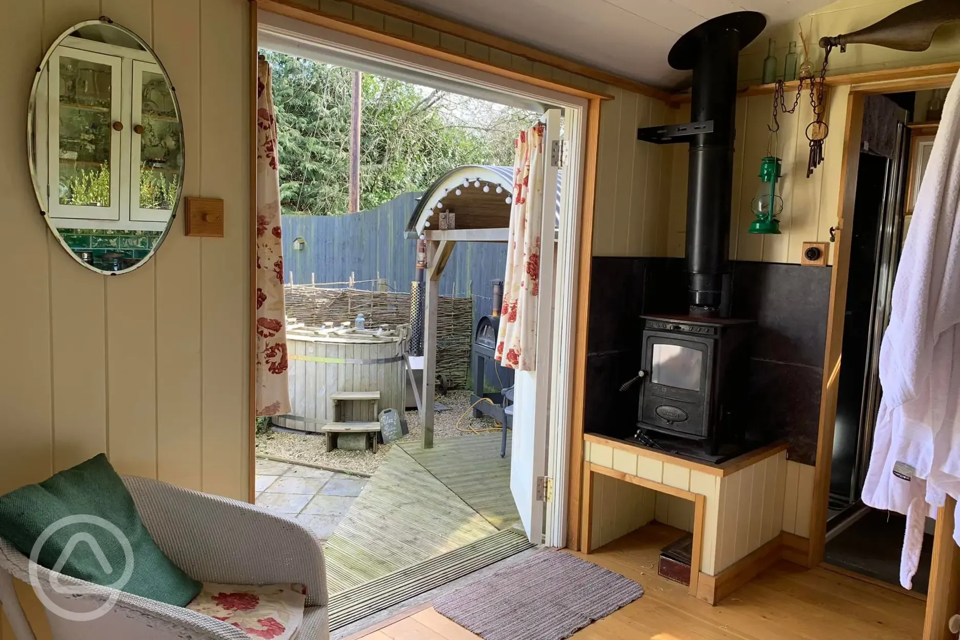 View from inside shepherd's hut