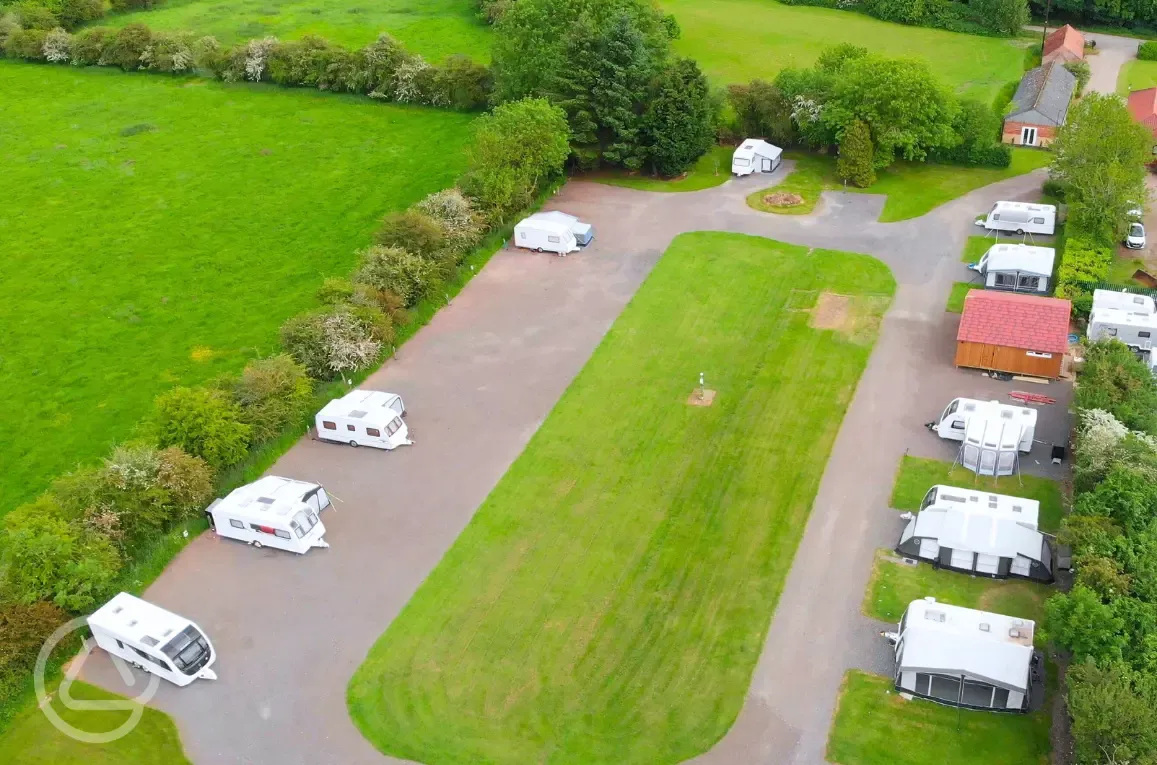 Aerial of the fully serviced electric hardstanding pitches