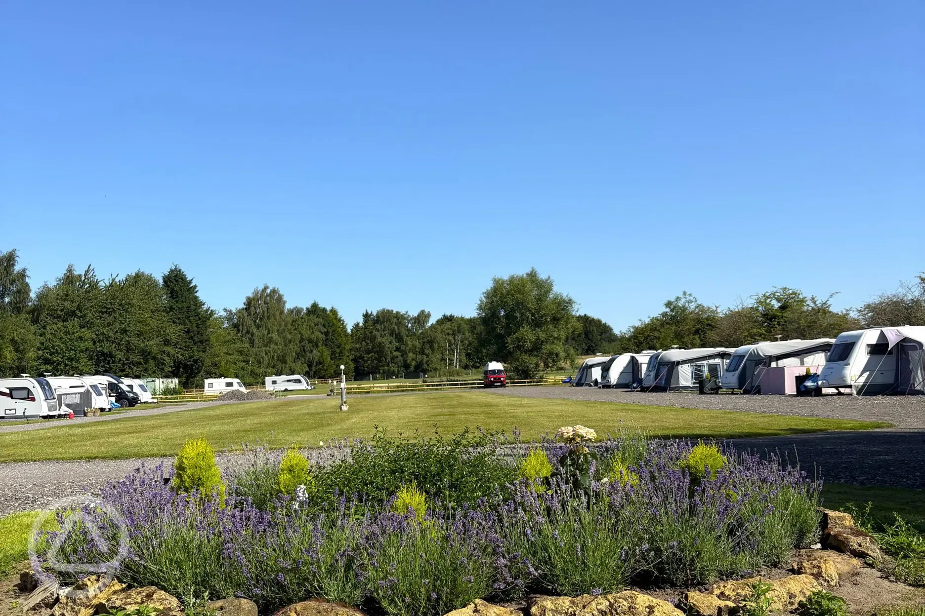 Fully serviced hardstanding pitches with 10 amp metered electric