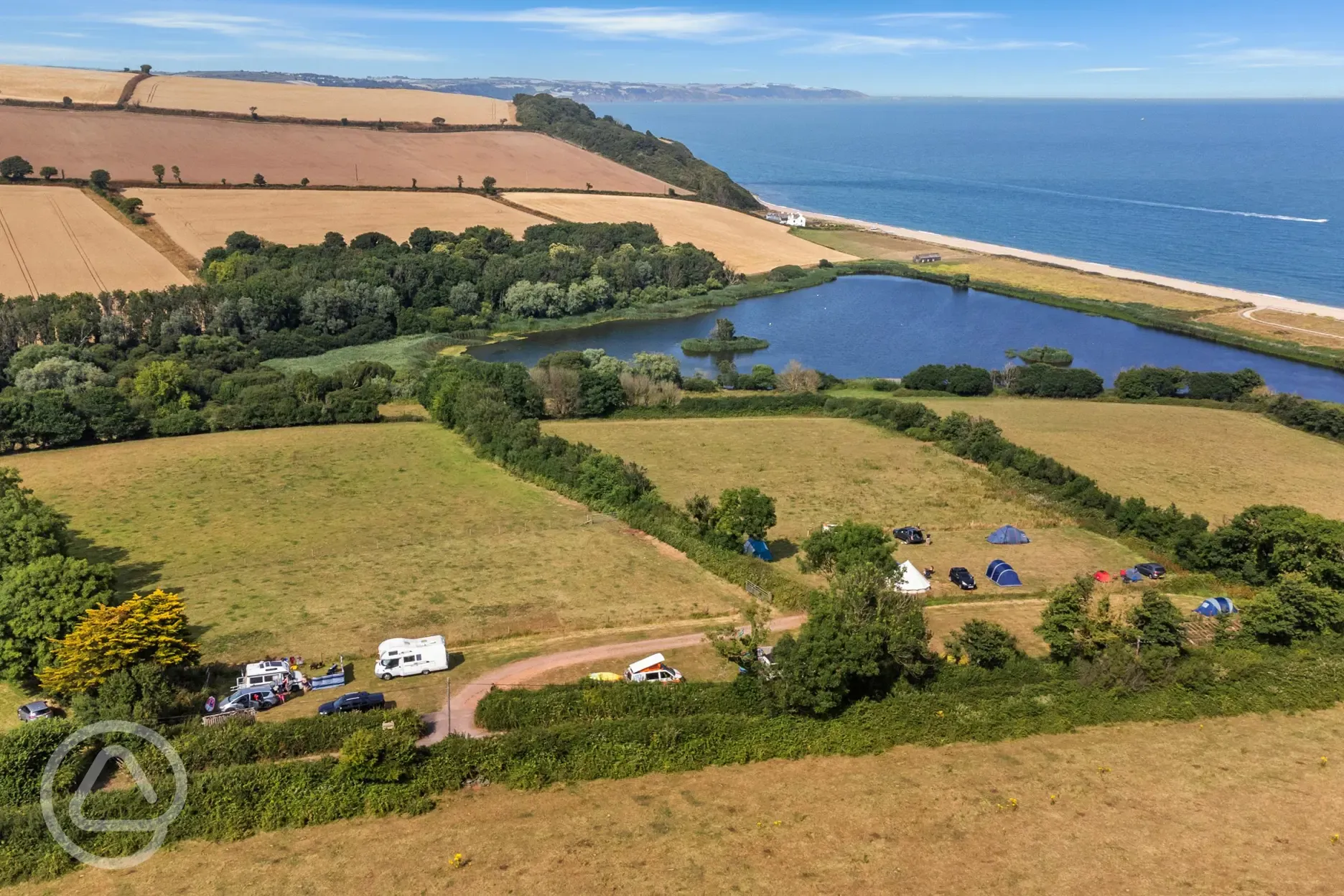 Camping field and the coast