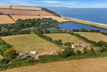 Camping field and the coast