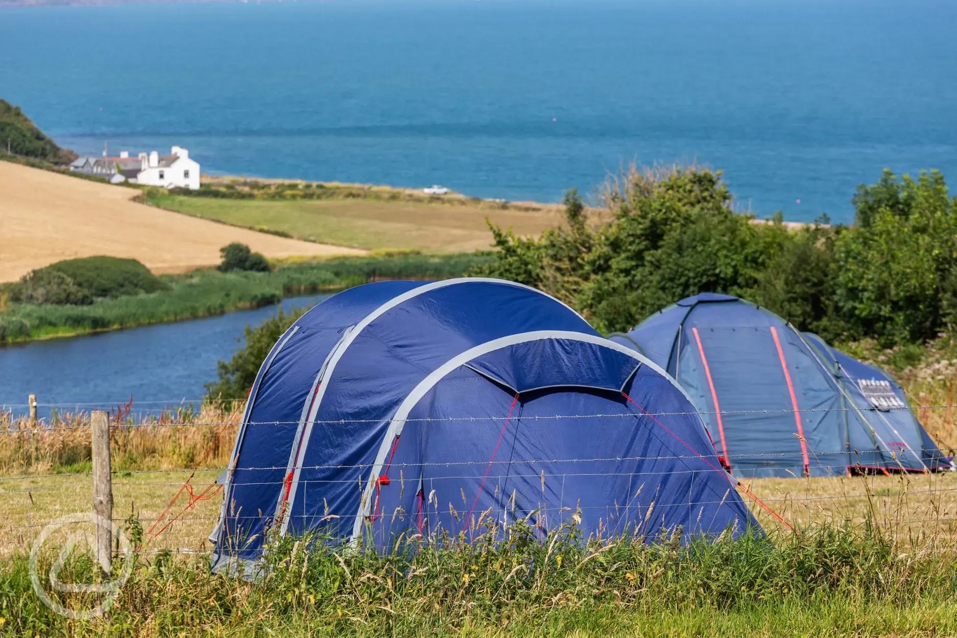 Non electric grass pitches with sea views