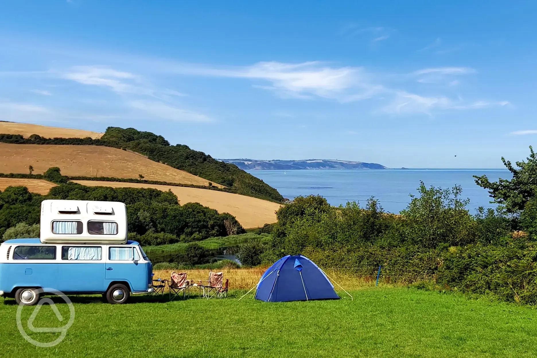 Non electric grass pitches with sea views