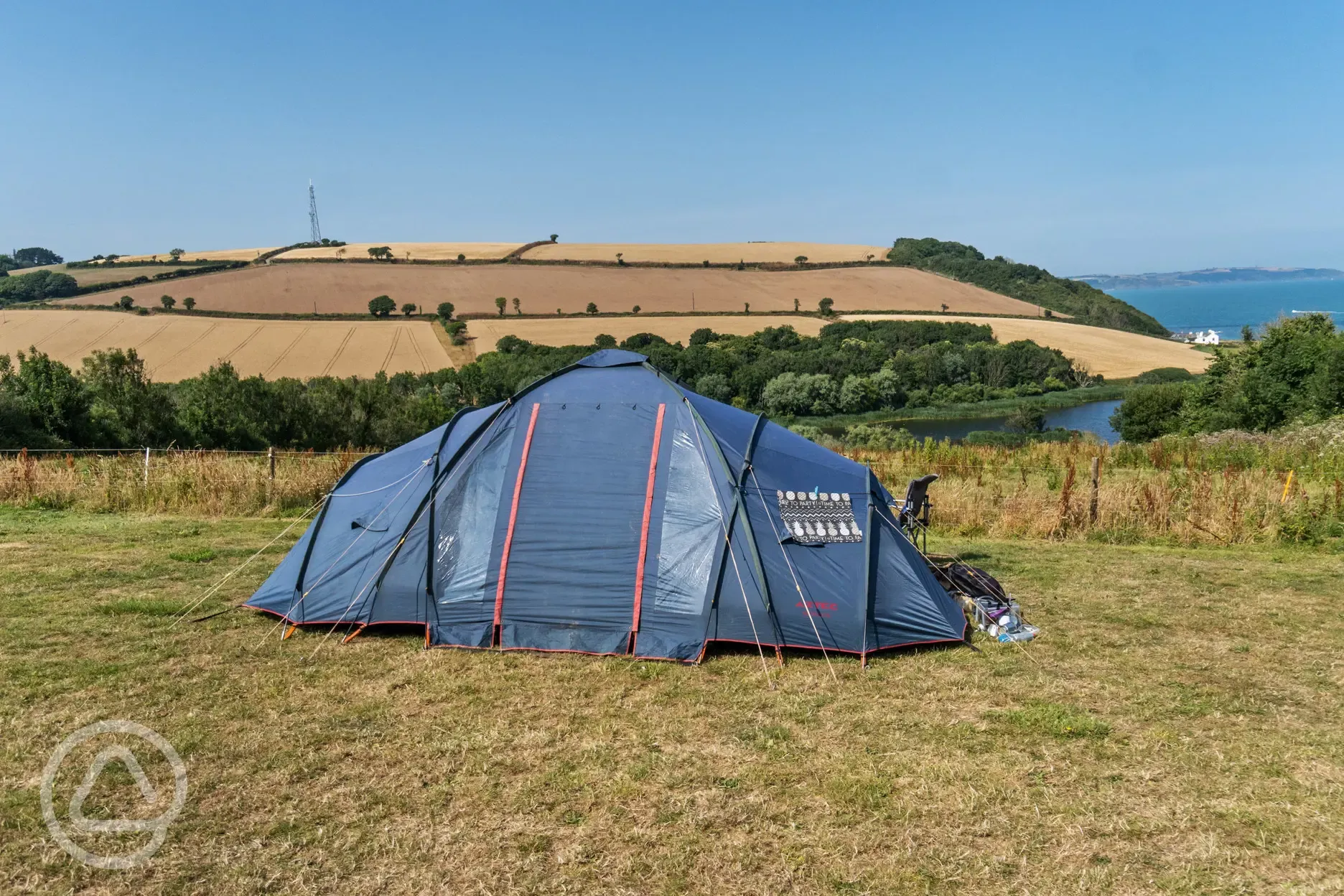 Non electric grass pitches with sea views