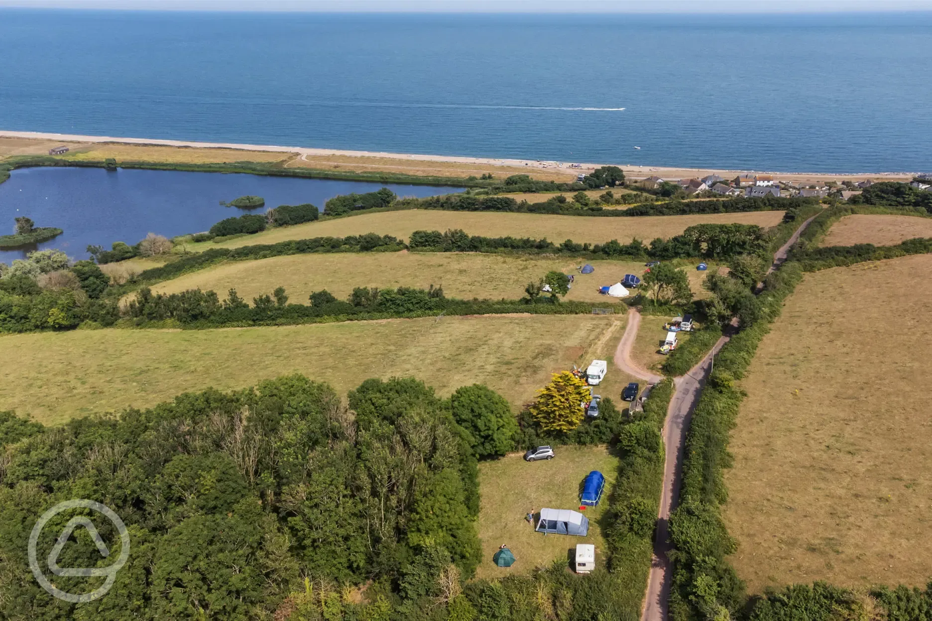 Camping field and the coast