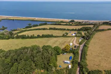 Camping field and the coast