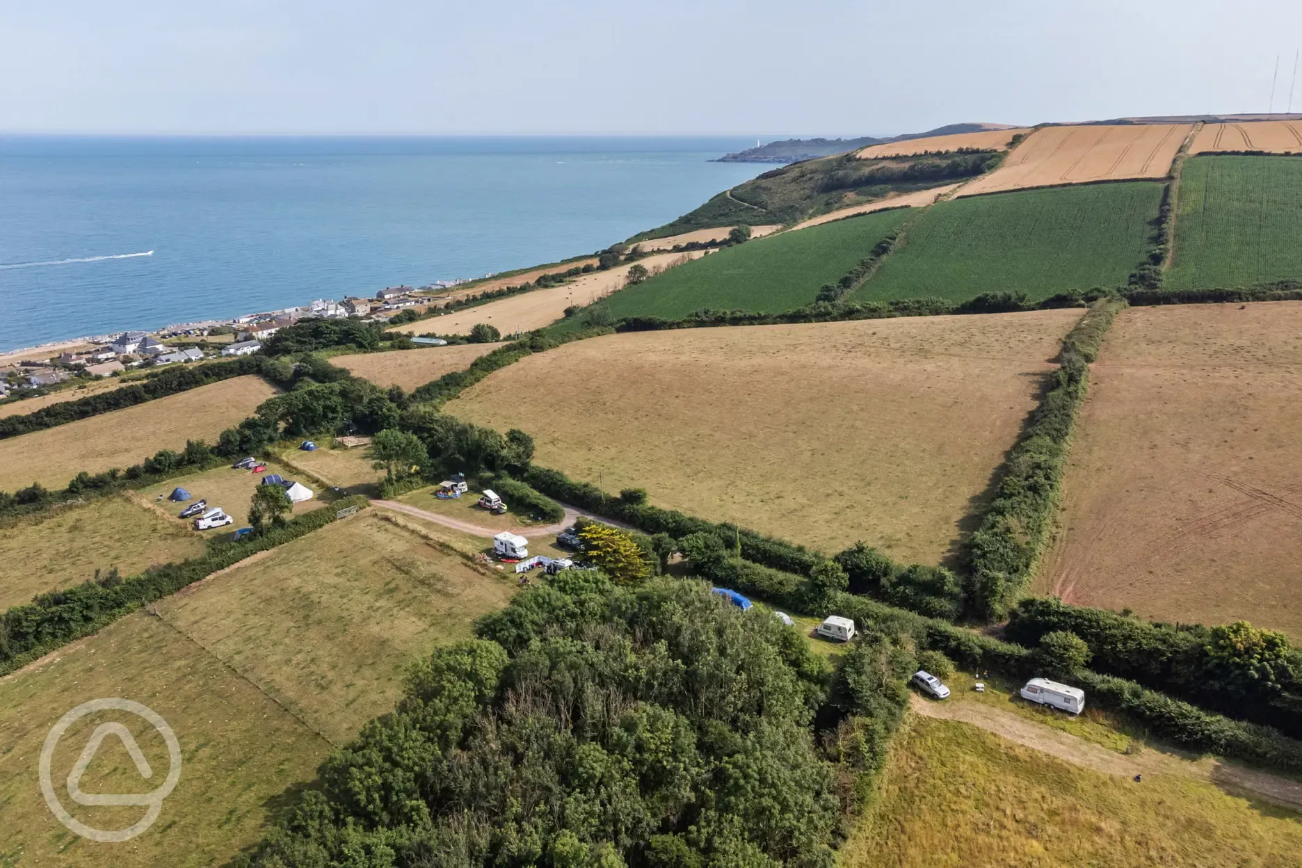 Camping field and the coast