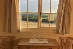 Shepherd's hut dining area