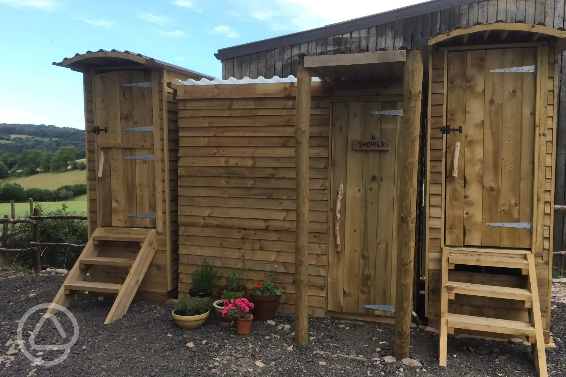 Compost toilets and shower