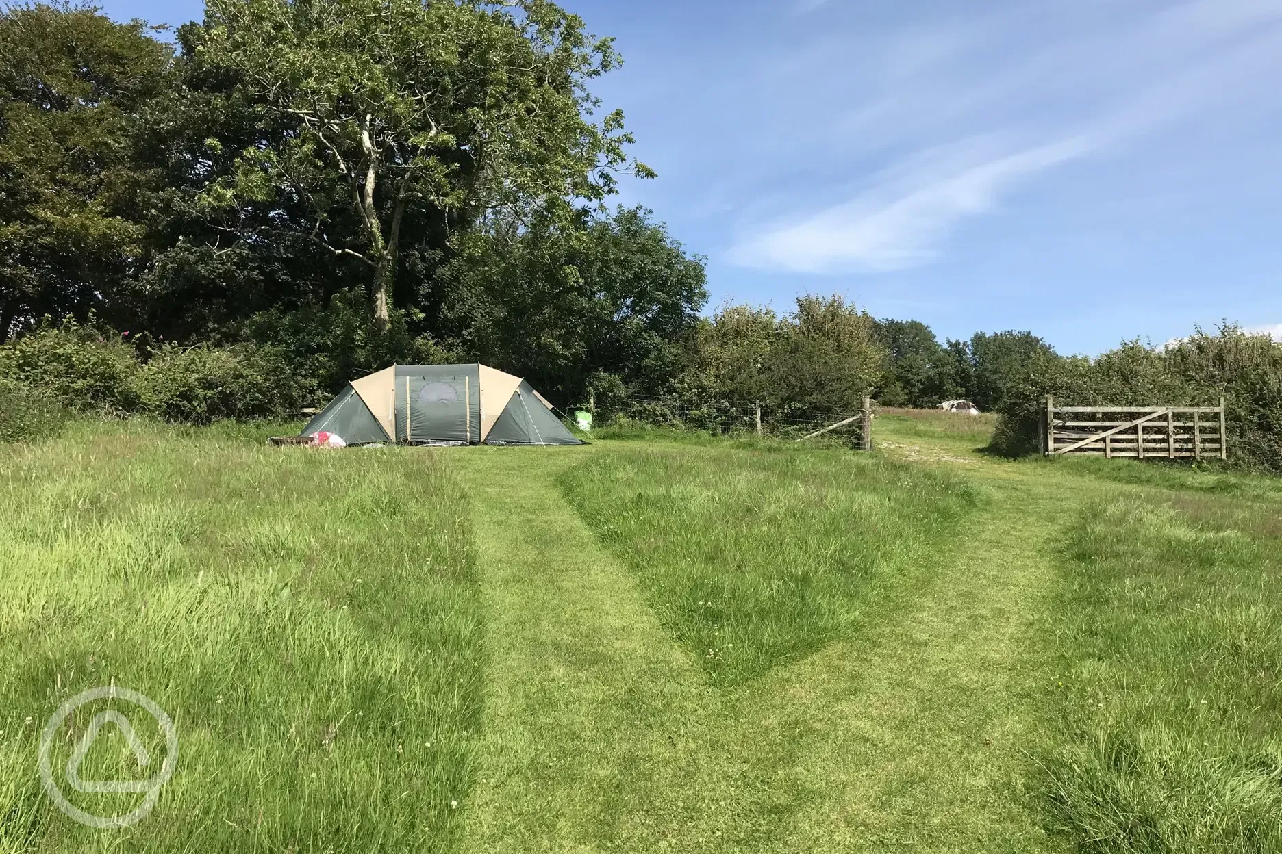 Non electric grass tent pitches 