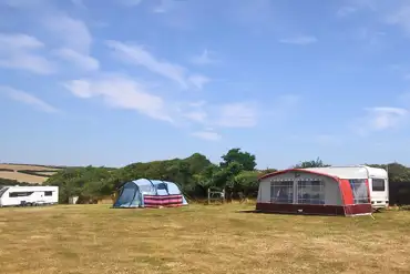 Grass pitches at Trewithen Caravan and Camping