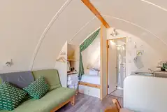 Bare Bones with a king bed, double sofa and drop-down single bunk Bare Bones with a king bed, double sofa and drop-down single bunk