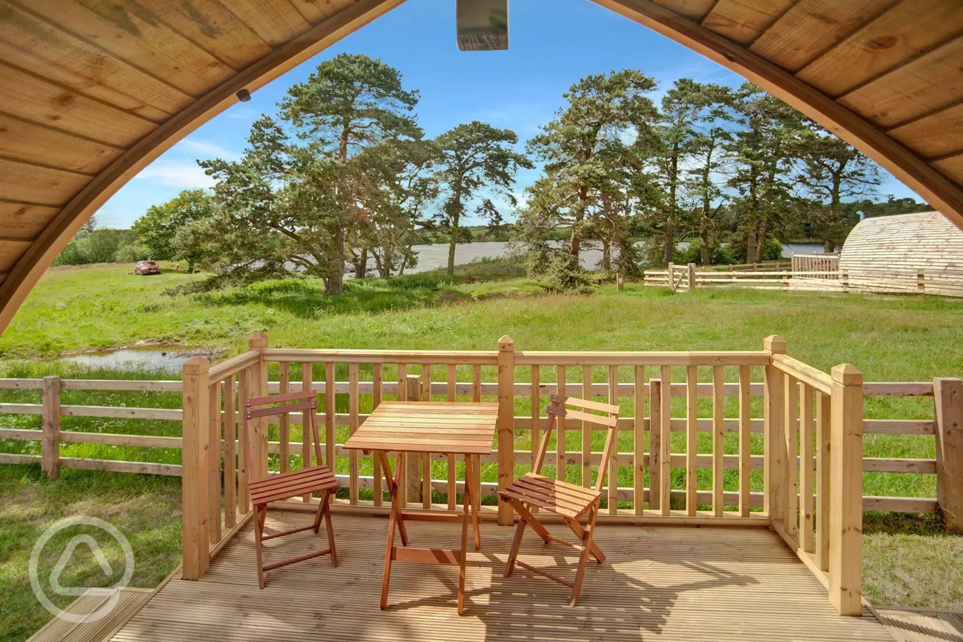 View from inside the cabins