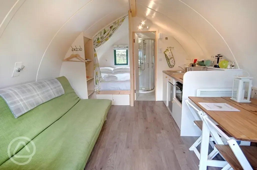 The Rushy Lot Pod Cabin interior