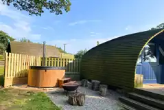 Optional wood-fired hot tubs