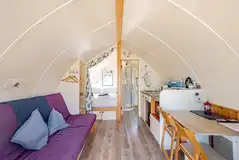 The Wonneys pod with a king bed, sofa bed and kitchen The Wonneys pod with a king bed, sofa bed and kitchen