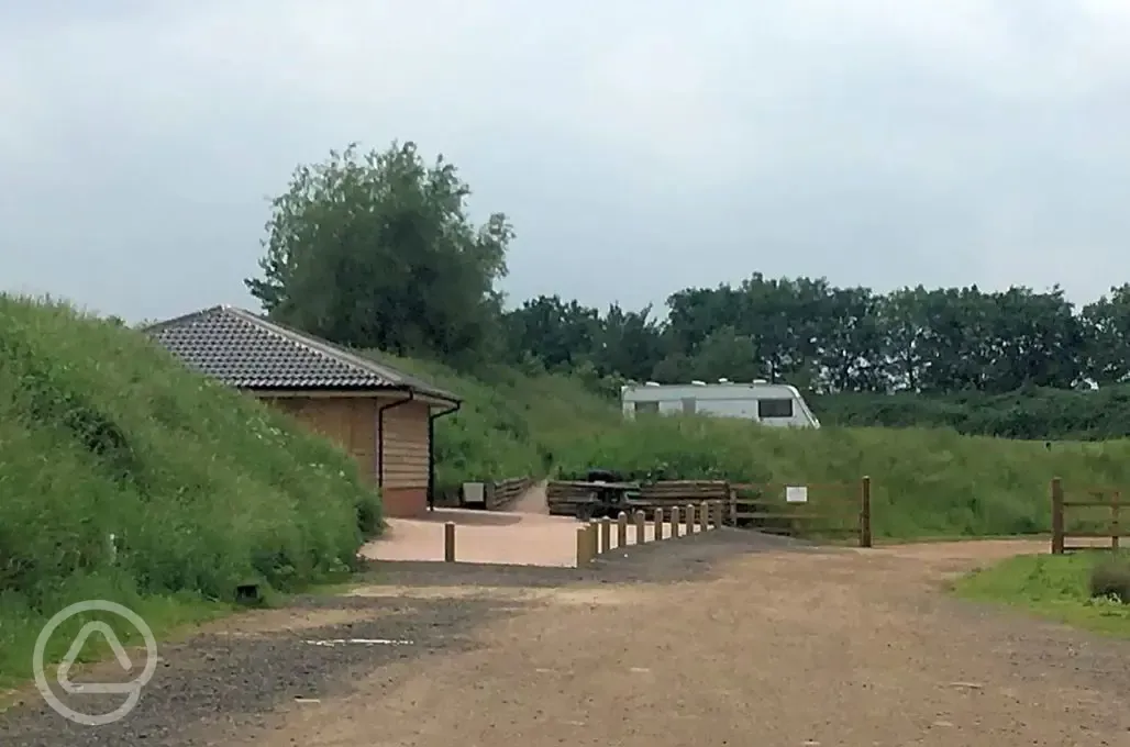 Facilities block with toilets, showers and a washing up area