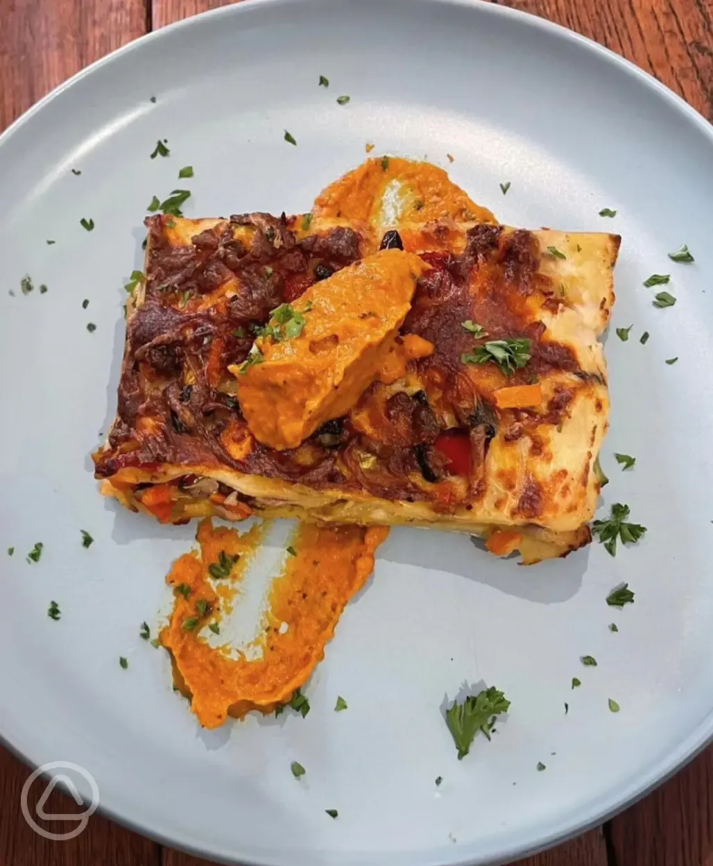 Lasagna from the onsite bar and bistro