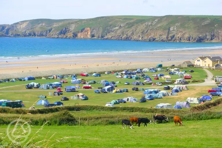 Campsite and sea views