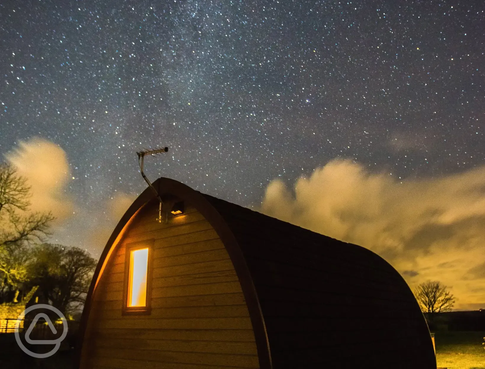 Award winning glamping pods with star-lit nights included