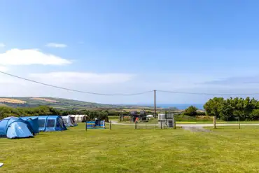 Grass pitches with sea views