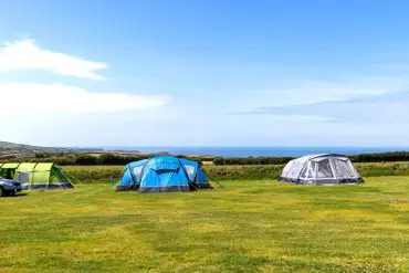 Grass pitches with sea views