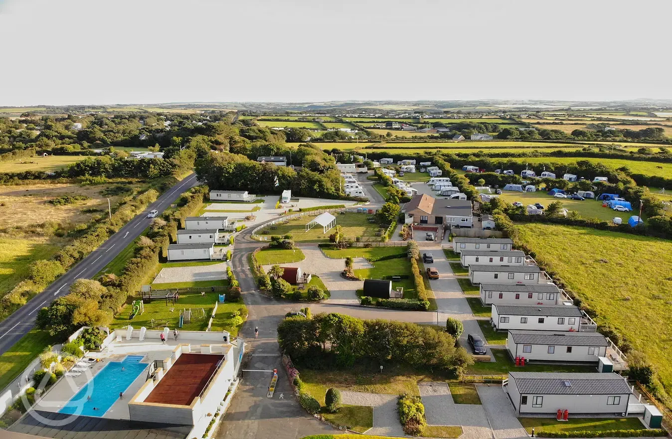 Arial view of holiday park