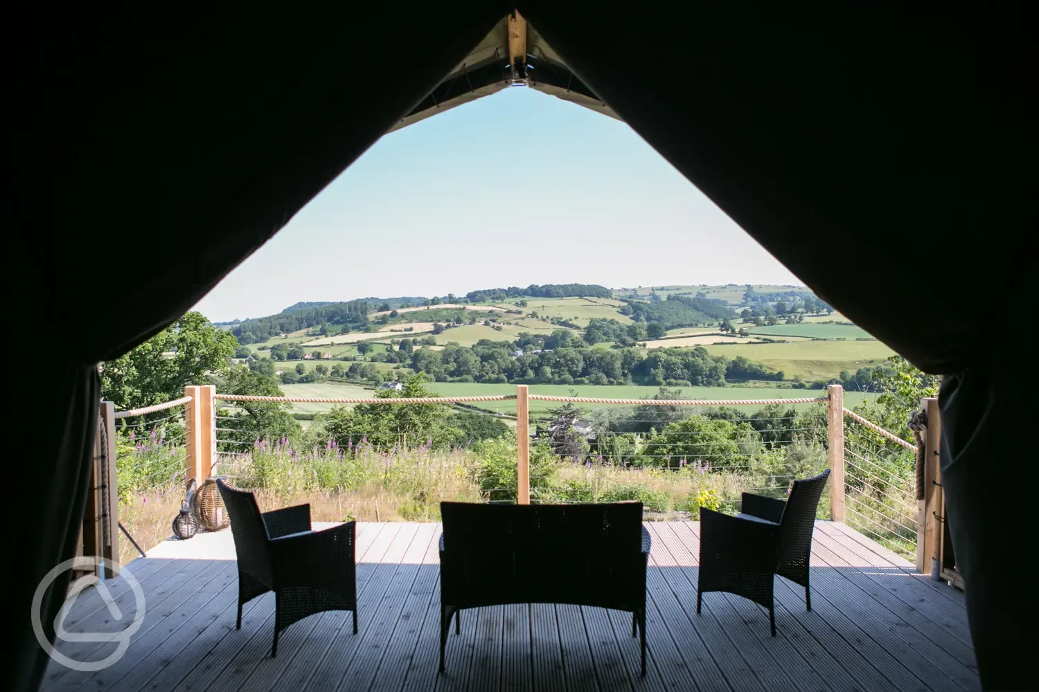 View from safari tents Oaklands Glamping and Treehouse