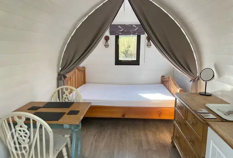 Camping pod interior