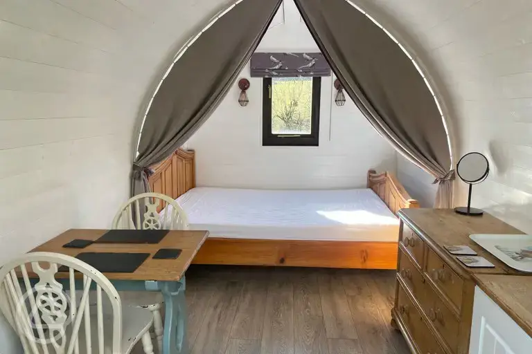 Camping pod interior
