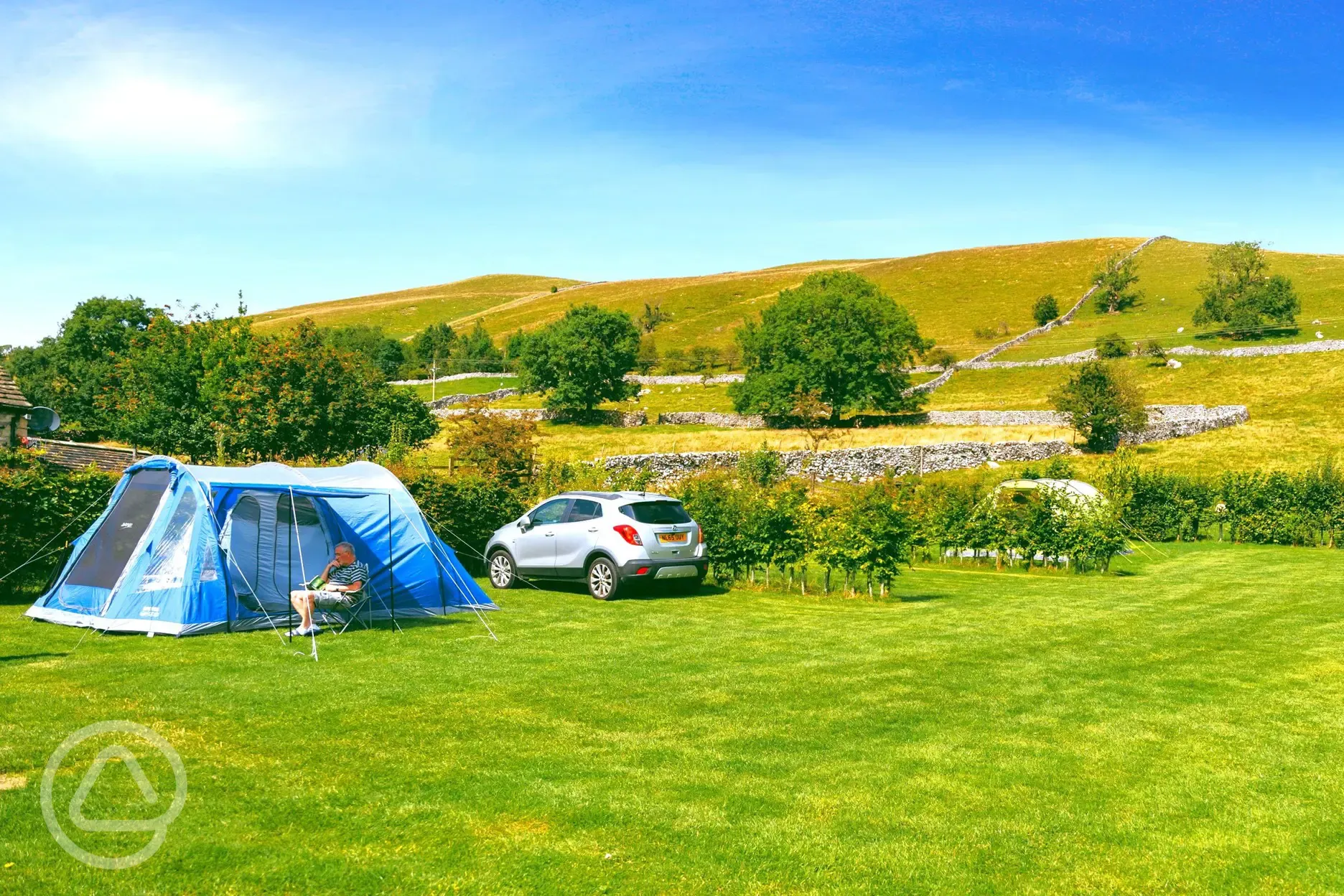 Grass tent pitches - optional electric