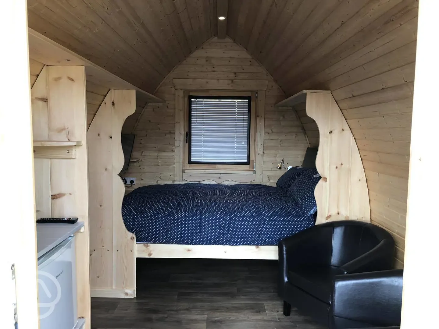 Deluxe camping pod interior 