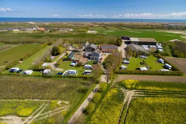 Aerial of the campsite and coast