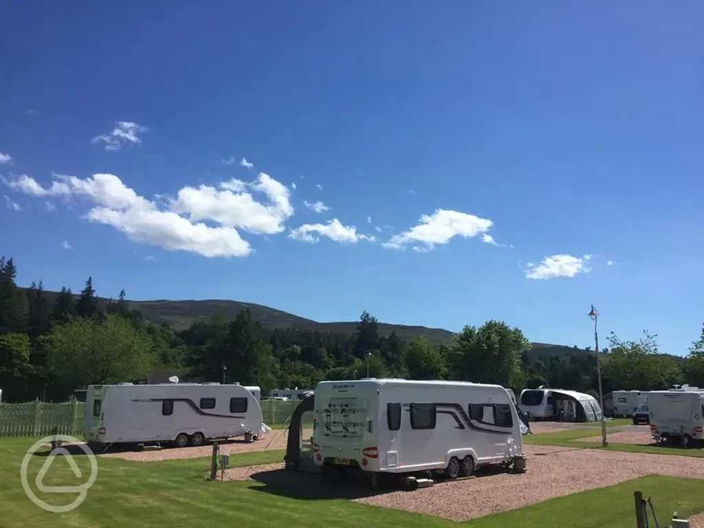 Hardstanding pitches with electric at Ballater Caravan Park