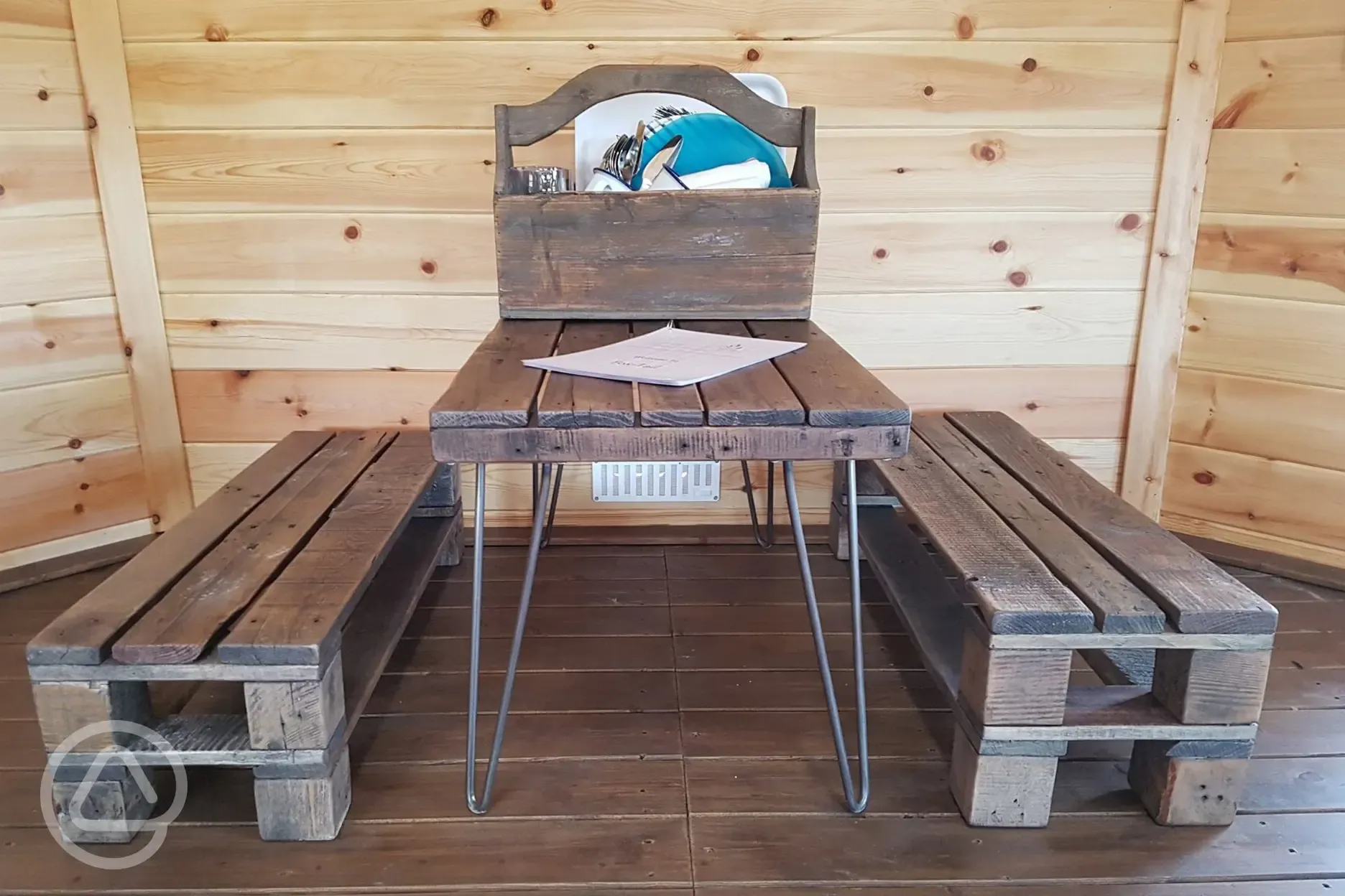 Cabin table and benches