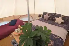 Luna bell tent interior at Ty Cynan