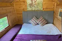 Glamping lodge pod double bedroom