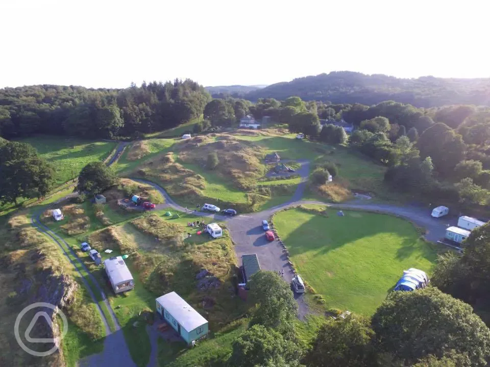 Aerial view of the hardstanding pitches