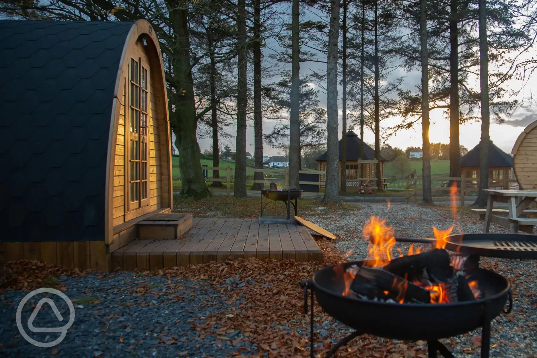 Glamping pods at Lets Go Hydro